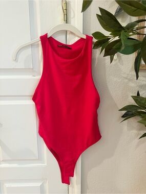 Zara Hot Pink High Neck Bodysuit
